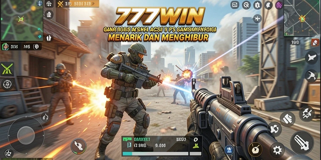 Screenshot dari gameplay seru 777WIN menunjukkan aksi tembak-menembak yang mendebarkan.
