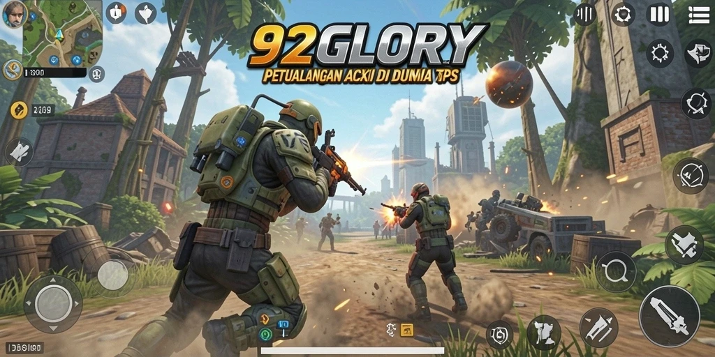 Tampilan epic dalam permainan TPS 92GLORY yang menegangkan.