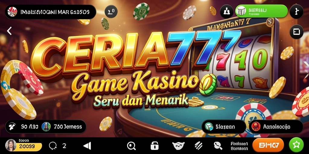 Screenshot CERIA777 menampilkan gameplay Kasino yang mendebarkan.