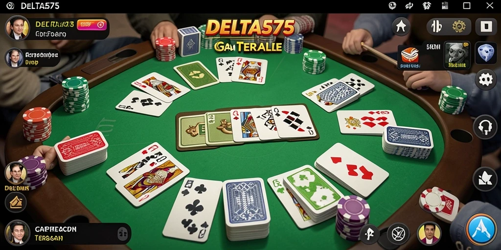 Screenshot DELTA575 menampilkan gameplay seru dan interaksi pemain Gaple.