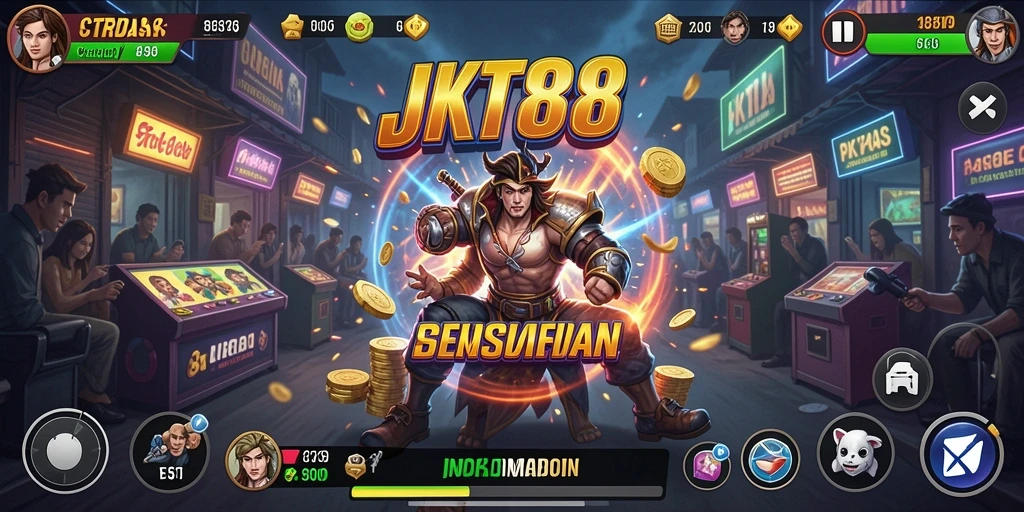 Tangkapan layar utama JKT88 menampilkan aksi strategis yang intens.