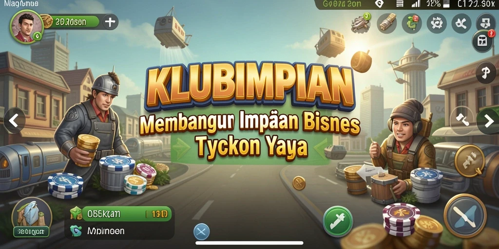 Tangkapan layar gameplay KLUBIMPIAN menampilkan manajemen bisnis yang seru.