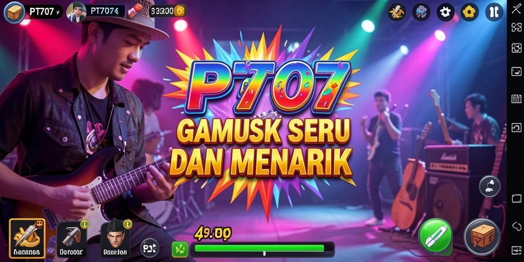 Gameplay PT707 menampilkan pengalaman bermain musik yang menyenangkan.