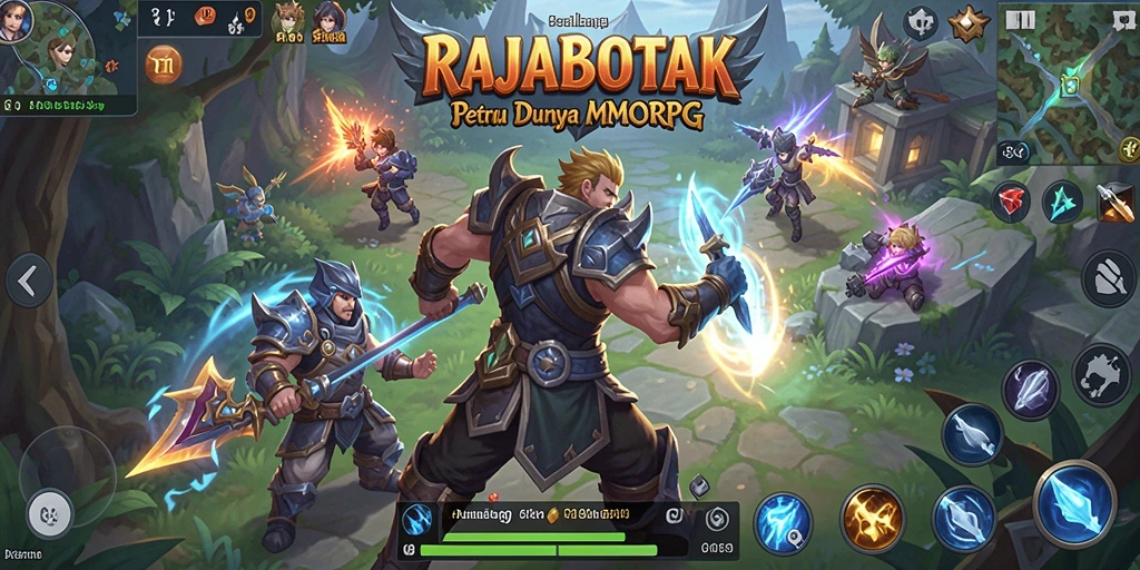 Screenshot menampilkan pertempuran epik dalam RAJABOTAK dengan karakter yang beraksi.