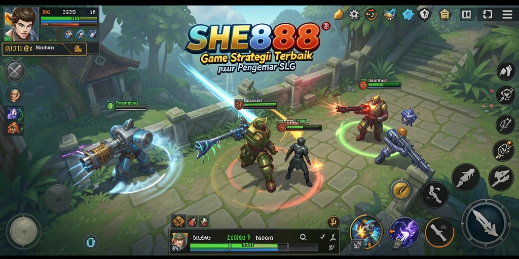 Screenshot gameplay SHE888 menampilkan strategi mendalam di medan perang.