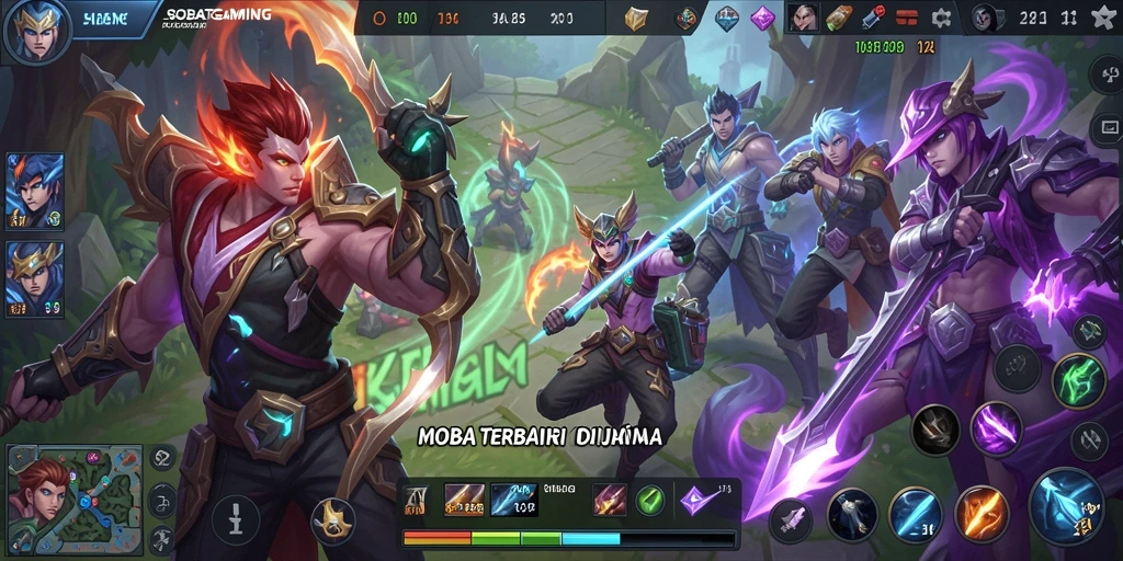 Tampilan seru aksi gameplay MOBA di SOBATGAMING.