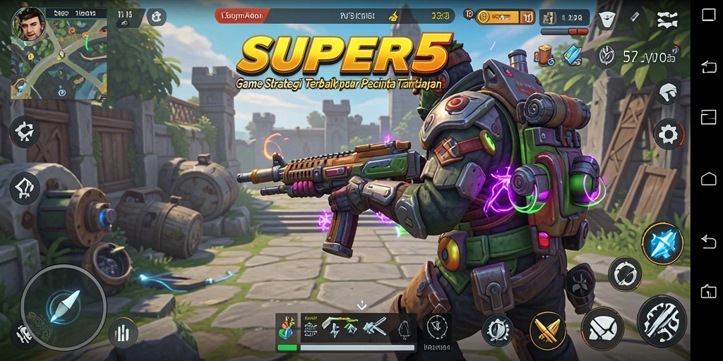 Tampilan gameplay <strong>SUPER5</strong> yang menarik dan penuh strategi.